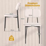 LIVSK Moderne Eetkamerstoelen Set van 4 - Beige Linnen Bekle, Kinderen en Baby's, Verzenden, Nieuw