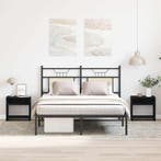 vidaXL Nachtkastjes 2 st 40x30x40 cm spaanplaat zwart, Verzenden, Nieuw, Hout