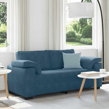 vidaXL Loveseat Sofa Blauw 180x77x82 cm Fluweel, Verzenden, Nieuw, Stof