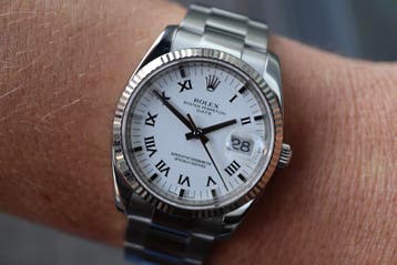 Horloge Rolex Oyster Perpetual Date 34, Full set 03/2009, Staal, Gebruikt, Polshorloge, Ophalen of Verzenden