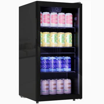 Mini Koelkast 93L Koelbox Met Glazen Deur, Verstelbare Plank, Verzenden, Nieuw