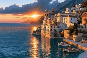 Iconica - Golden Light on Amalfi Coastline - unique 1/1 XXL