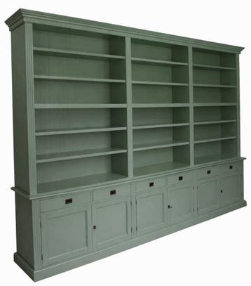 Boekenkast Engels groen Brummen 360 x 260cm, Ophalen of Verzenden, Nieuw