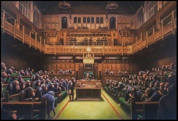 Mason Storm (1966) - Monkey Parliament (Banksy inspired)