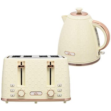 TRUUSK Ontbijtset: Waterkoker 1,7L en Broodrooster - 4 Toast, Verzenden, Nieuw