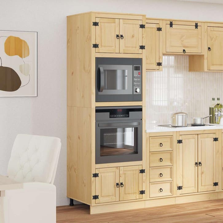 vidaXL Kast SKI HoningBruin 66 x 58 x 207 cm Massief, Huis en Inrichting, Keuken | Keukenelementen, Bruin, Nieuw, Verzenden