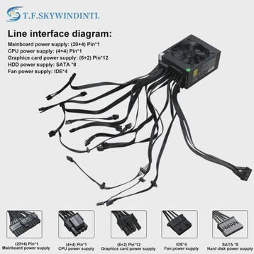 Krachtige 2000W ATX Modulaire PC Voeding voor Mining (ETH/BT, Verzenden, Nieuw