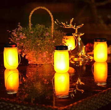 Solar LED lantaarn - Decoratie pot - Flame effect - Met, Ophalen of Verzenden, Nieuw