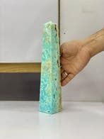 Blue Aragonite Grote Obelisk - Hoogte: 300 mm - Breedte: 20, Verzamelen