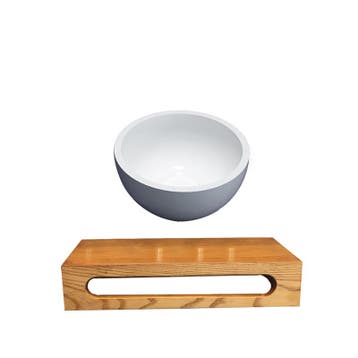 Sani Royal Solid Surface Waskom met Massief Wood, Nieuw