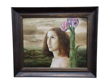 Michael Berkhemer (1948-2022) - vrouw naast bloem, Antiek en Kunst, Kunst | Schilderijen | Modern