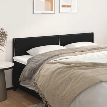 vidaXL Hoofdborden 200x5x78/88 cm kunstleer zwart, Verzenden, Nieuw, Zwart, Overige materialen
