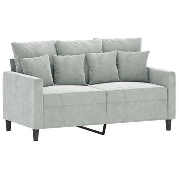 Loveseat fluweel lichtgrijs - 50% voordeel, Overige materialen, Tweepersoons, 75 tot 100 cm, Ophalen of Verzenden