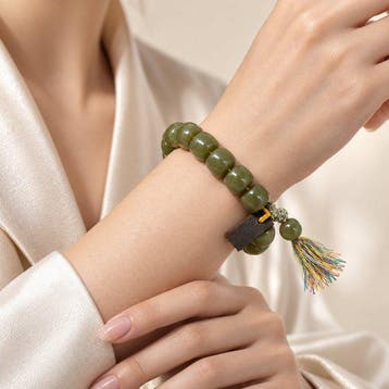 NGTC-gecertificeerde Hetian nephriet Olijfmosgroene jade