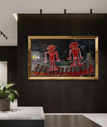 Malo - follow me - like basquiat, Antiek en Kunst, Kunst | Schilderijen | Modern
