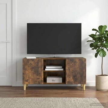 vidaXL TV-kast 102 x 34,5 x 50 cm Gerookt eiken Bewerkt hout, Minder dan 50 cm, Verzenden, Nieuw, Minder dan 100 cm