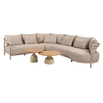 June Mykonos modulaire hoek loungeset 5 delig teak latte 4, Ophalen of Verzenden, Nieuw