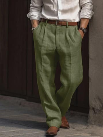 Linnen Heren Broek - Ademend & Lichtgewicht voor Zomer & Cas, Verzenden, Nieuw