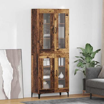 vidaXL Highboard Oud Hout 69,5 x 34 x 180 cm Bewerkt hout, Minder dan 50 cm, Verzenden, Nieuw, Minder dan 100 cm