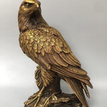 sculptuur, Metal Bronze Eagle Sculpture - 23 cm - Brons