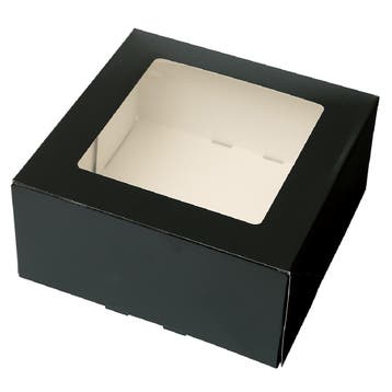 Taartdoos met venster 19x19x9cm. Zwart 3st, Verzenden, Nieuw