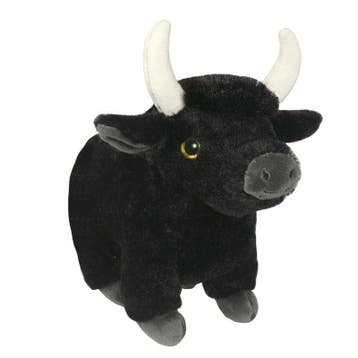 Sandy stier/koe knuffel - pluche - 21 cm - zwart, Verzenden, Nieuw