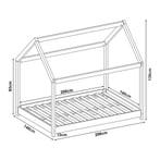 [en.casa] Kinderbed Cerro huisbed met bedbodem 140x200 cm gr, Verzenden, Nieuw