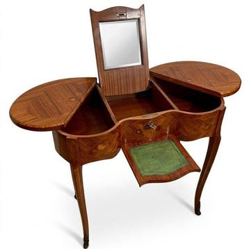 Kaptafel - Tulpenboomhout - Marqueterie-stijl Louis XV