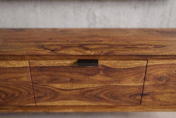 TV-meubel ORGANIC 160cm hangend sheesham hout bruin - 47755, Ophalen of Verzenden, Nieuw