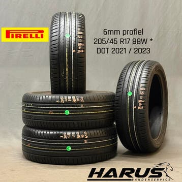 205/45/17 88W * Pirelli zomerbanden 6mm profiel 4X, Gebruikt, 17 inch, Band(en), Personenwagen