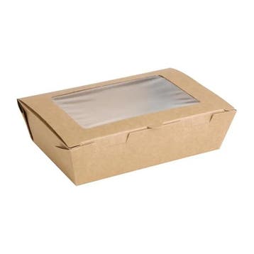 Recyclable saladeboxen met PET venster | 700ml | (200 stuks), Verzenden, Nieuw in verpakking