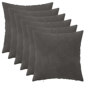 vidaXL Kussensloop 6 pcs HEERLEN Donkergrijs 35 x 35 cm, Verzenden, Nieuw