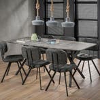 Fraaai Hemlock eettafel beton 190 cm  - OUTLET B, Ophalen of Verzenden, Nieuw, Grijs