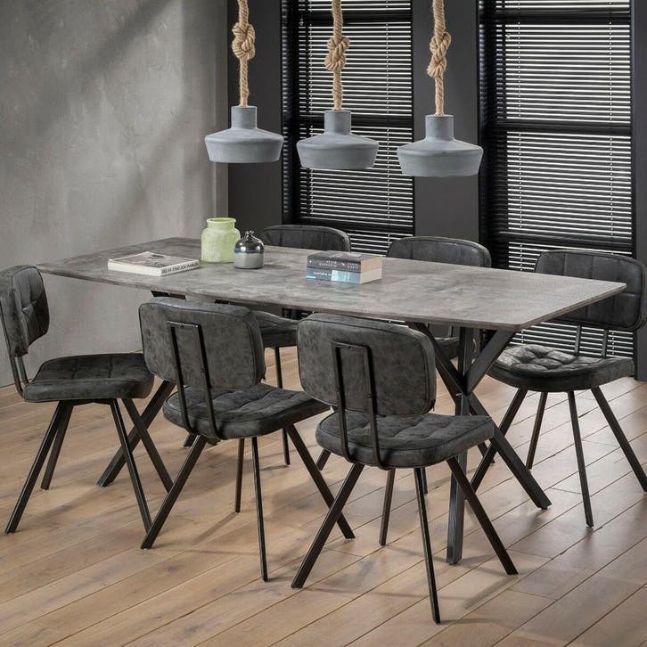 Fraaai Hemlock eettafel beton 190 cm  - OUTLET B, Huis en Inrichting, Stoelen, Grijs, Nieuw, Ophalen of Verzenden