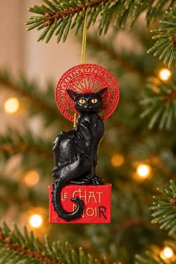 Kerstboomversiering (5) - Hars - Kerstornament met kat, Antiek en Kunst