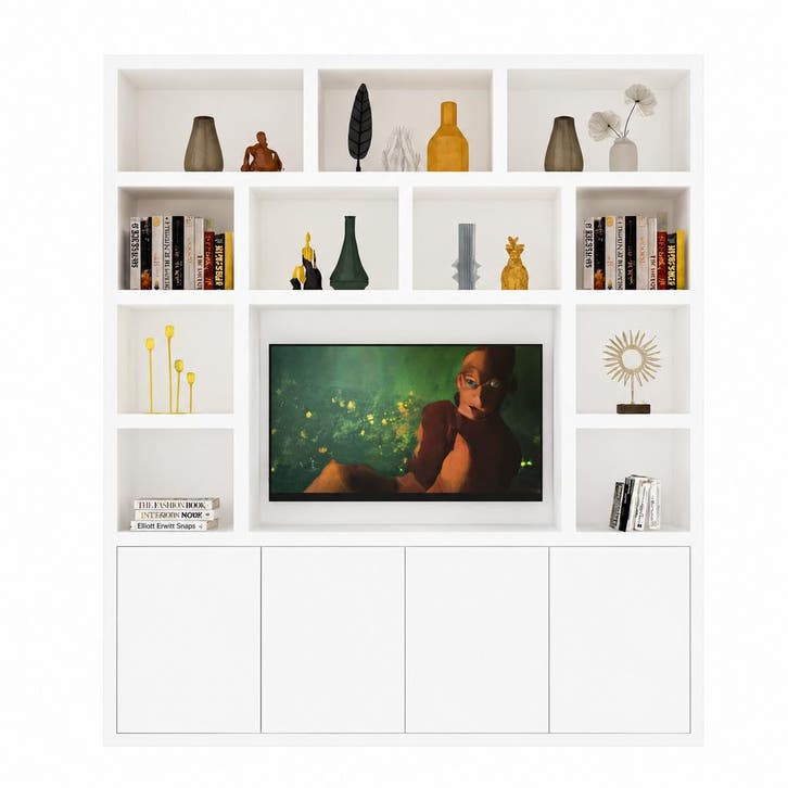 123Kast - Tv/Vakkenkast Manhattan 12 - 200x40x240H cm - cine, Huis en Inrichting, Kasten | Overige, Nieuw, Verzenden