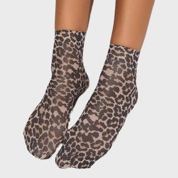 Leopard Print Korte Sokken - Zomerse Enkel Sokken met Bloeme