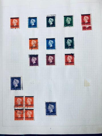 Wereld - Collectie Indonesië ,daarbij FDCs en Varia, Gestempeld