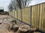 Schutting hout-beton | Duurzaam grenen € 110 p/m, Tuin en Terras, Schuttingen, Nieuw, Hout, 1 tot 2 meter