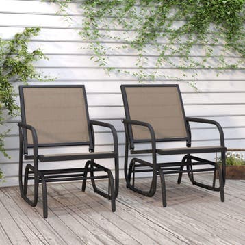 vidaXL Schuifstoelen voor tuin 2 st 61x76x87 cm textileen, Verzenden, Nieuw, Metaal