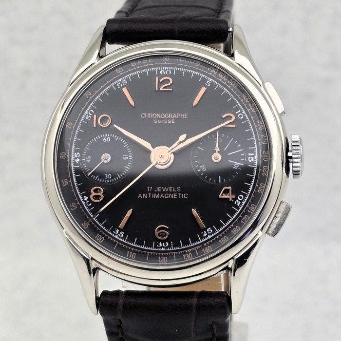 Chronographe Suisse - Cal. Landeron 48 - Zonder minimumprijs, Sieraden, Tassen en Uiterlijk, Horloges | Heren