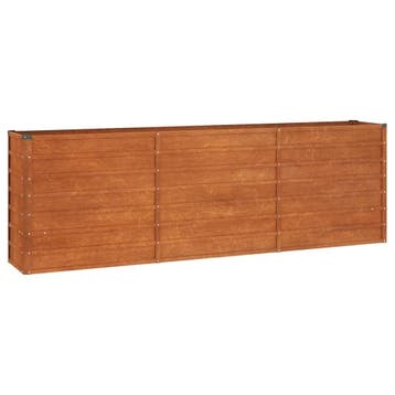 Verhoogde border cortenstaal 240cm - 58% korting, 100 cm of meer, Balkon, Ophalen of Verzenden, Zo goed als nieuw