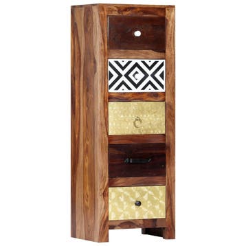 vidaXL Bijzetkast 40x30x110 cm massief acaciahout, Minder dan 50 cm, Verzenden, 100 tot 150 cm, Nieuw