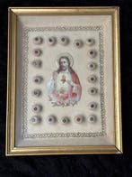 Agnus Dei kader - hout glas stof en papier