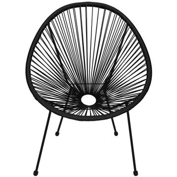 Tuinstoel - Draad - Rotan - Zwart - 87 x 70 x 73 CM, Ophalen of Verzenden, Nieuw