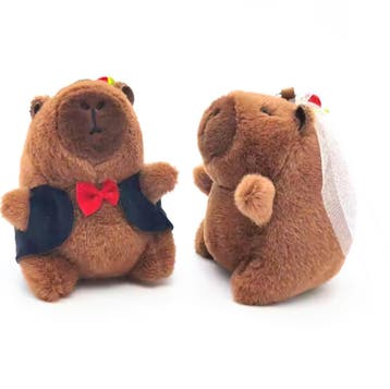Schattig bruidspaar in de vorm van 2 pluche eitjes, Verzenden, Nieuw, Versiering, Geboorte of Huwelijk