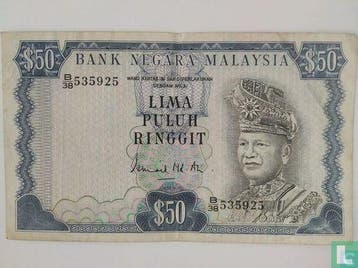 Maleisië 50 Ringgit  - 1976, Verzenden, Los biljet