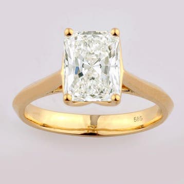 Ring - 14 karaat Geel goud - 3.01ct. tw. Diamant (Lab-grown), Nieuw