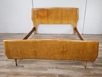 Bed - Tweepersoonsbed van esdoornhout en messing - Esdoorn,