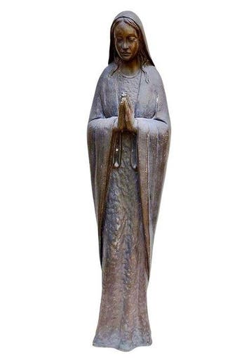 sculptuur, Madonna in preghiera - 59 cm - Messing, Antiek en Kunst, Antiek | Boeken en Bijbels
